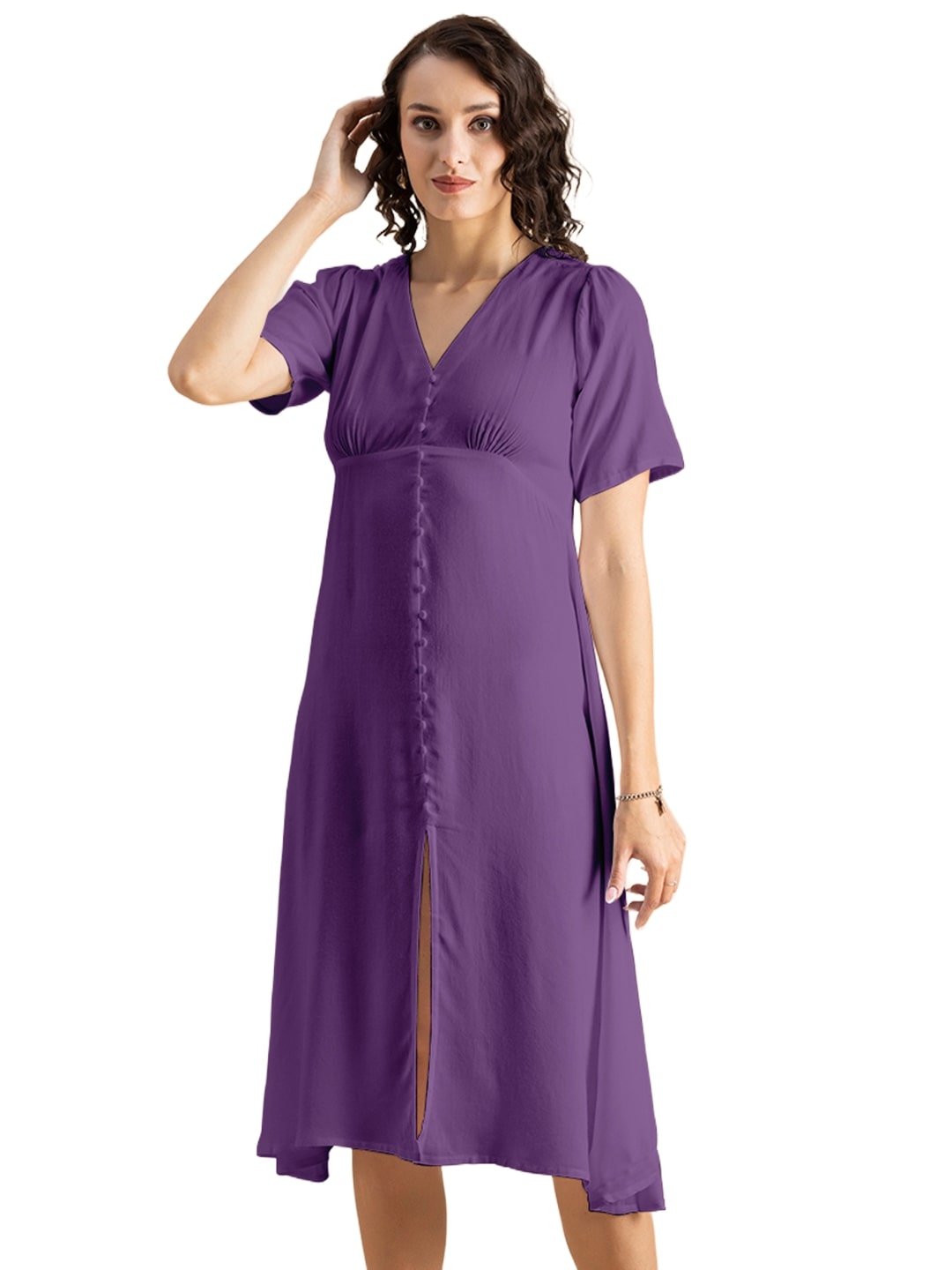 Front Slit Midi Dress
