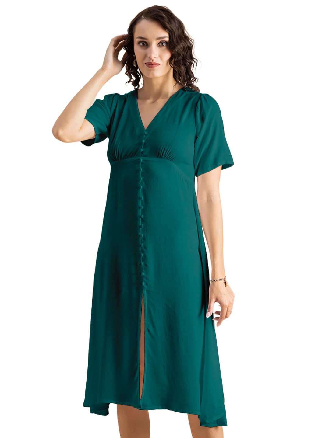 Front Slit Midi Dress