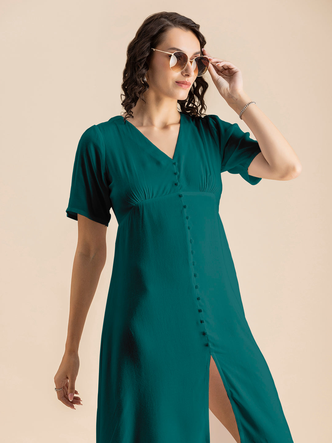 Front Slit Midi Dress