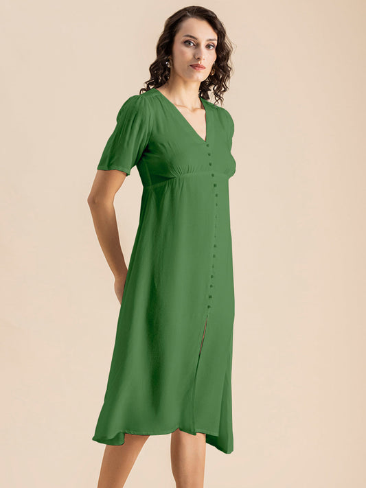Front Slit Midi Dress
