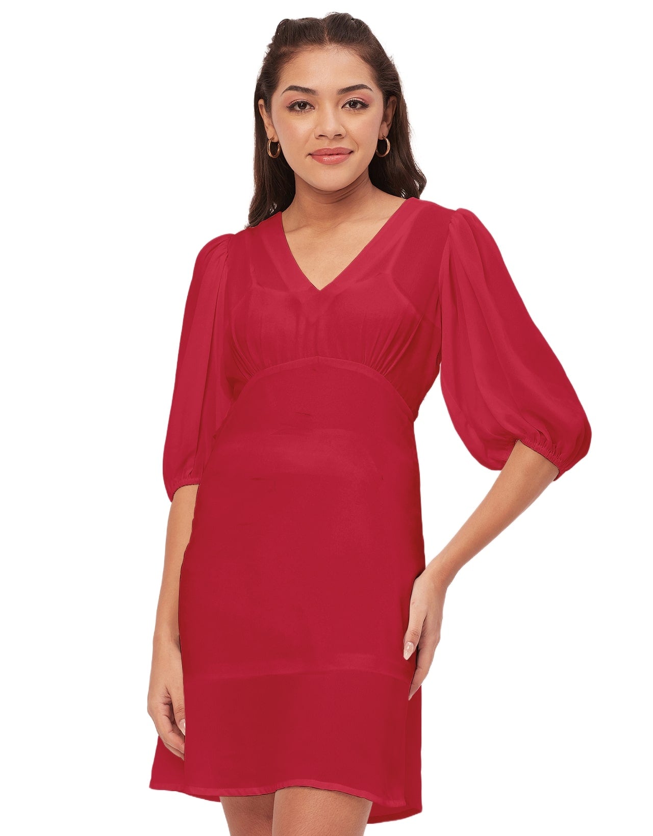 Color Shift Dress, V-Neck