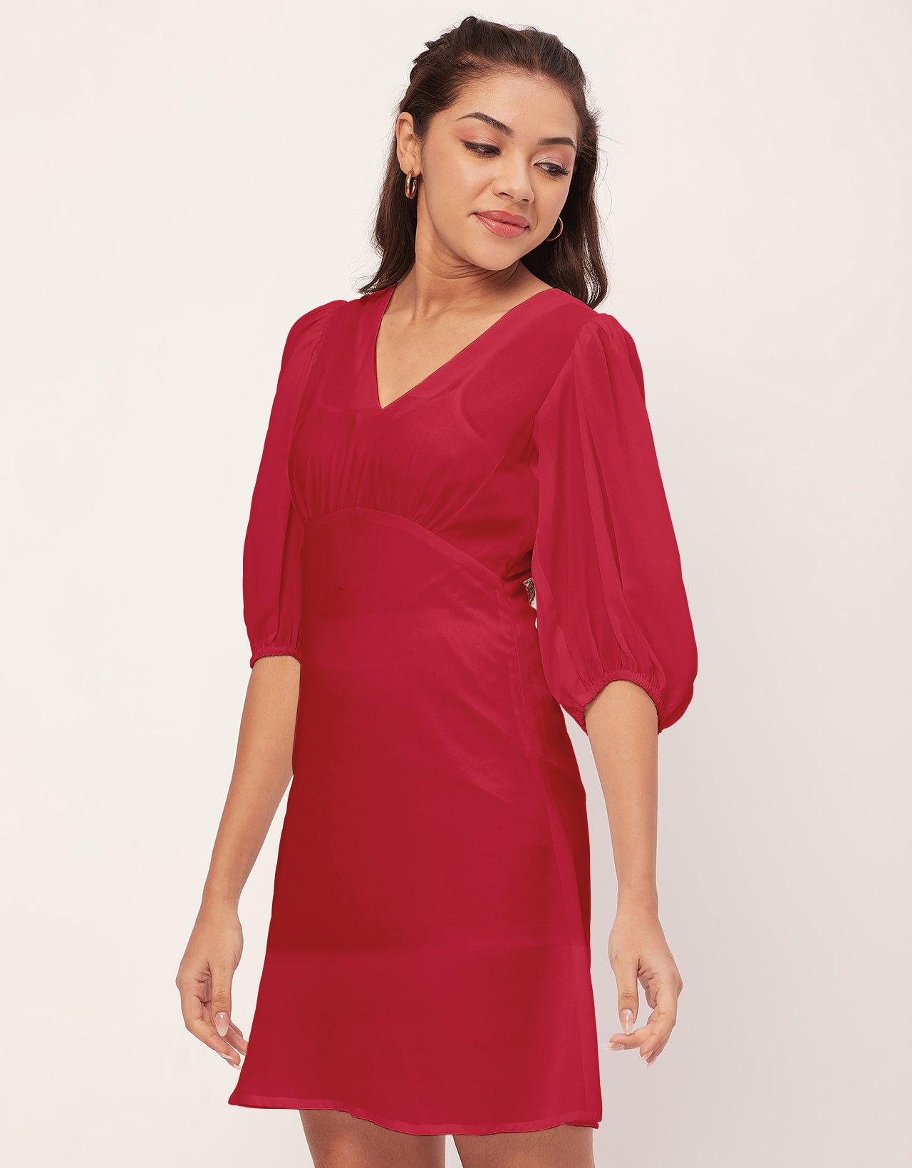 Color Shift Dress, V-Neck