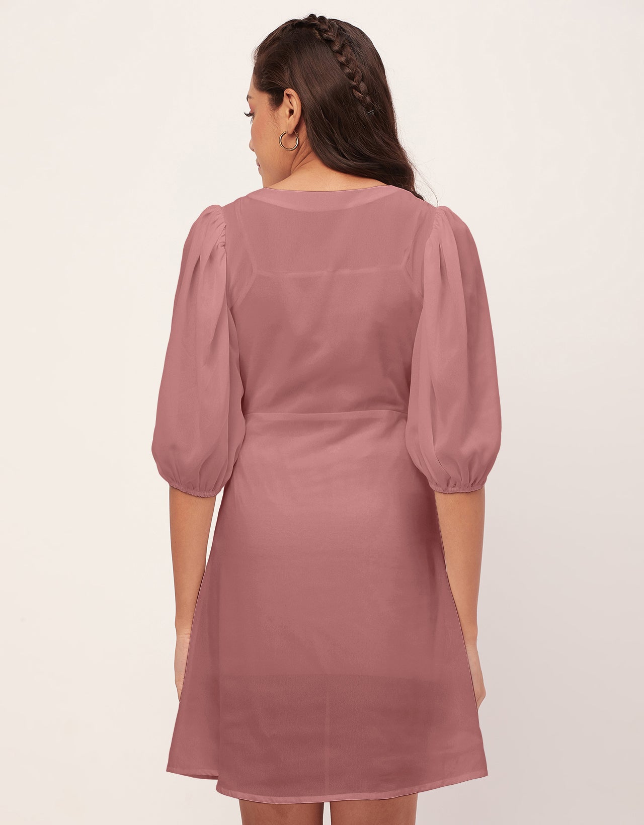 Color Shift Dress, V-Neck