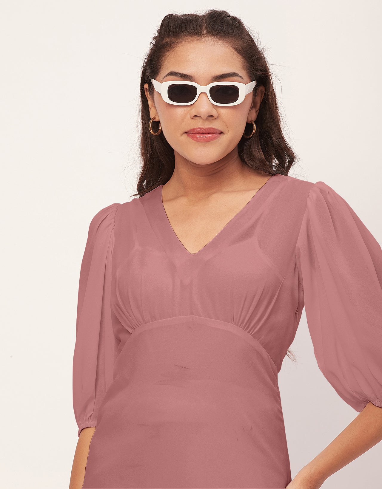 Color Shift Dress, V-Neck