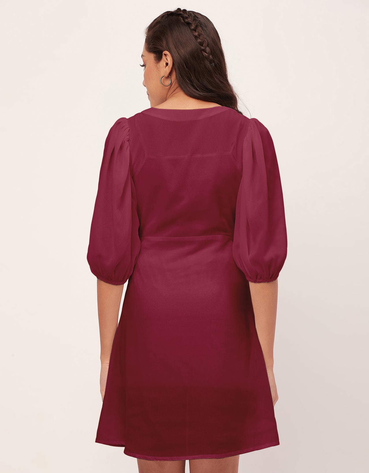 Color Shift Dress, V-Neck