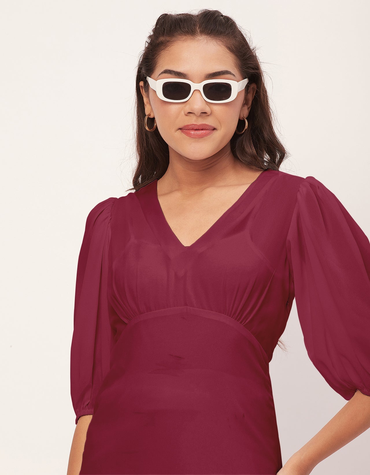 Color Shift Dress, V-Neck