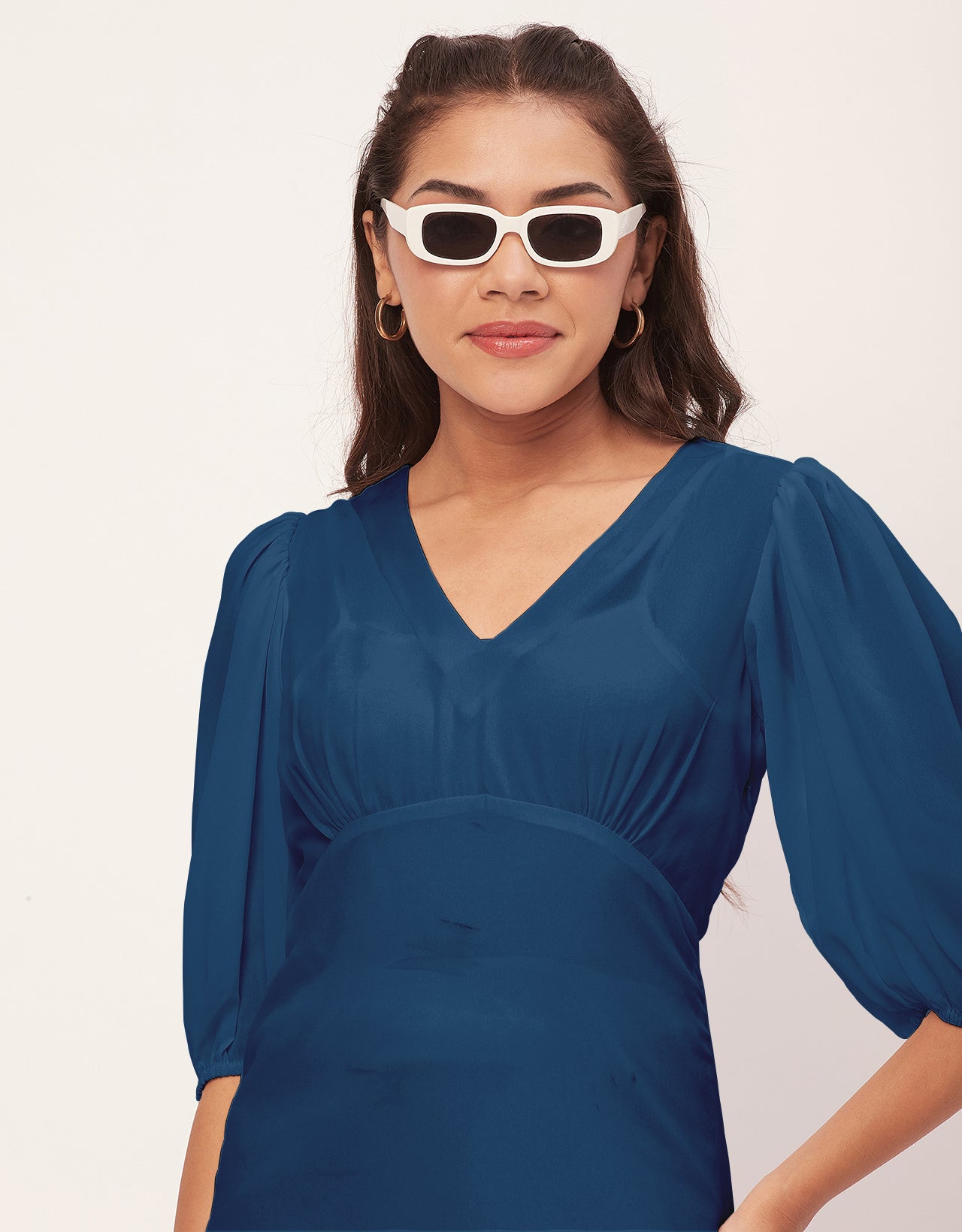 Color Shift Dress, V-Neck