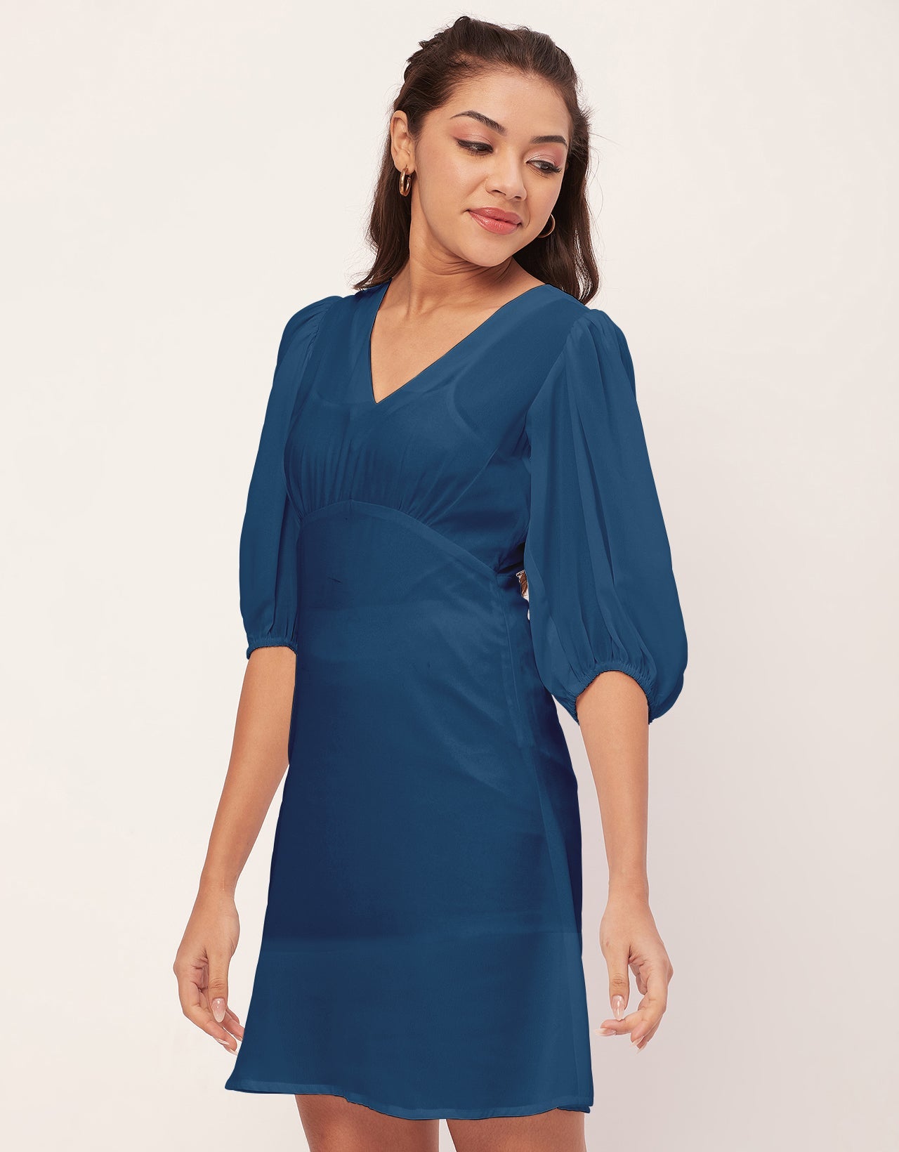 Color Shift Dress, V-Neck