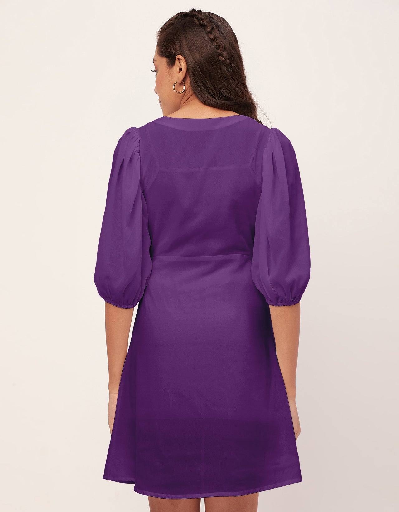 Color Shift Dress, V-Neck