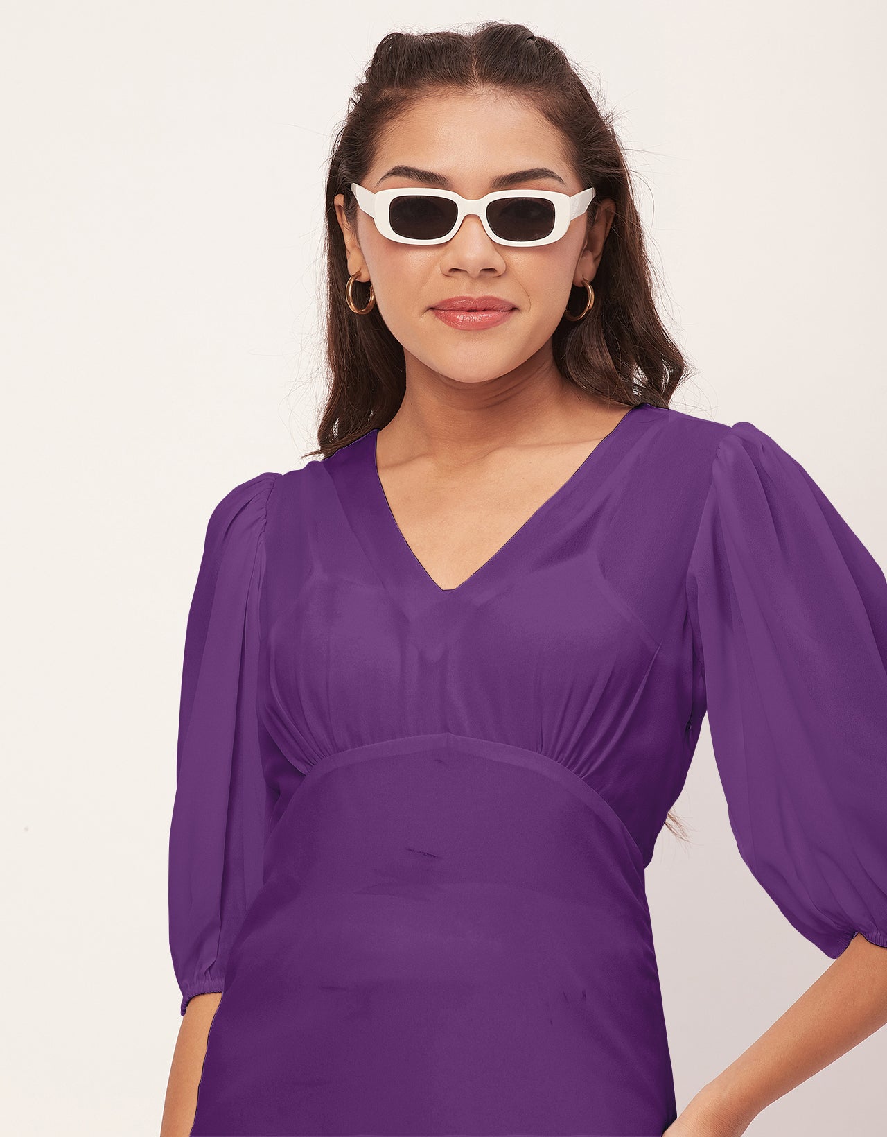 Color Shift Dress, V-Neck