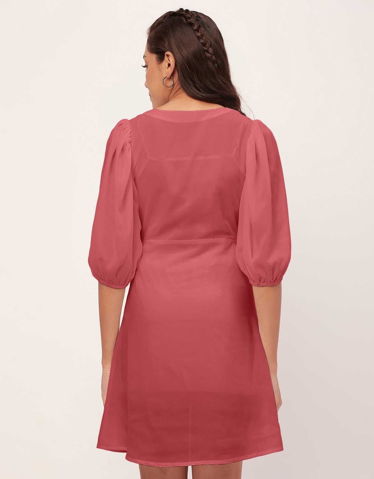 Color Shift Dress, V-Neck