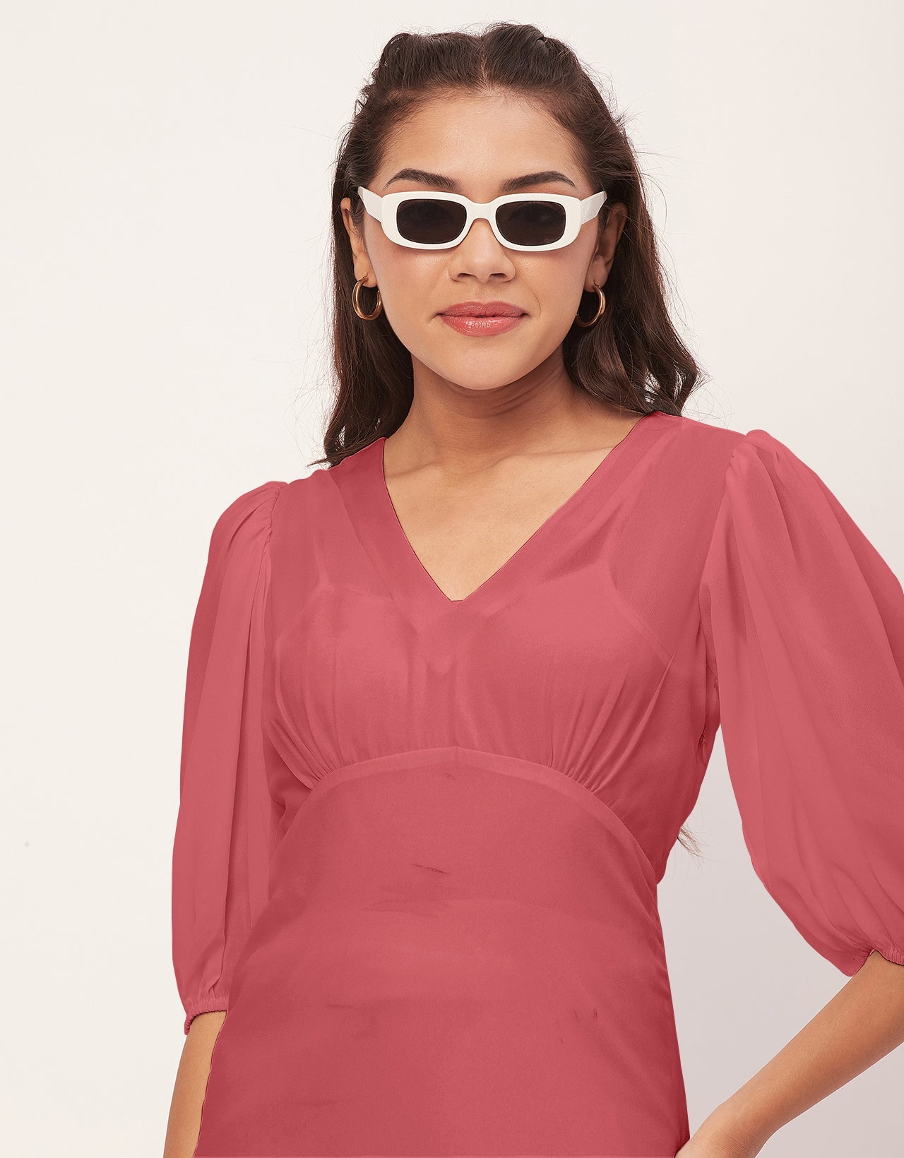 Color Shift Dress, V-Neck