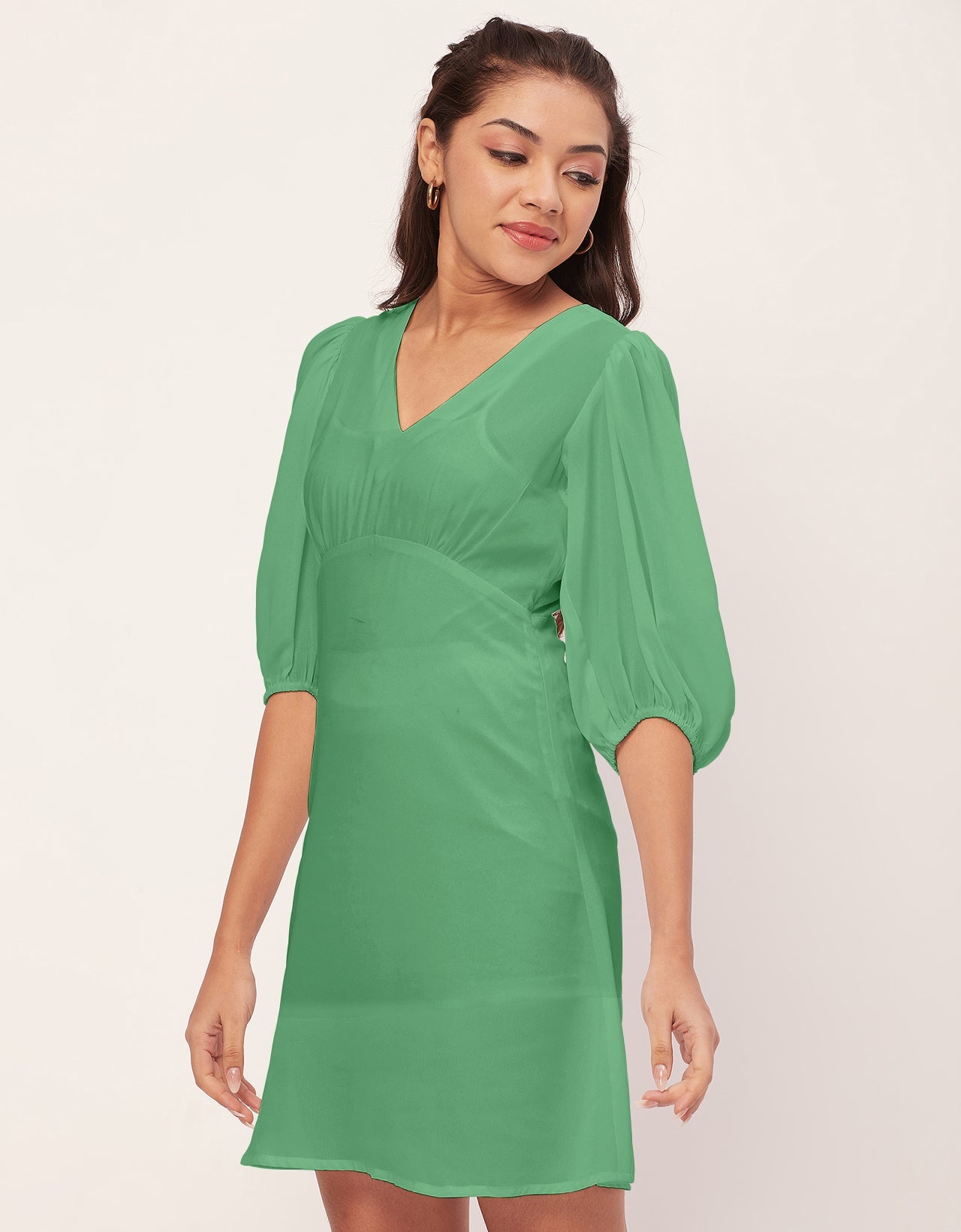 Color Shift Dress, V-Neck