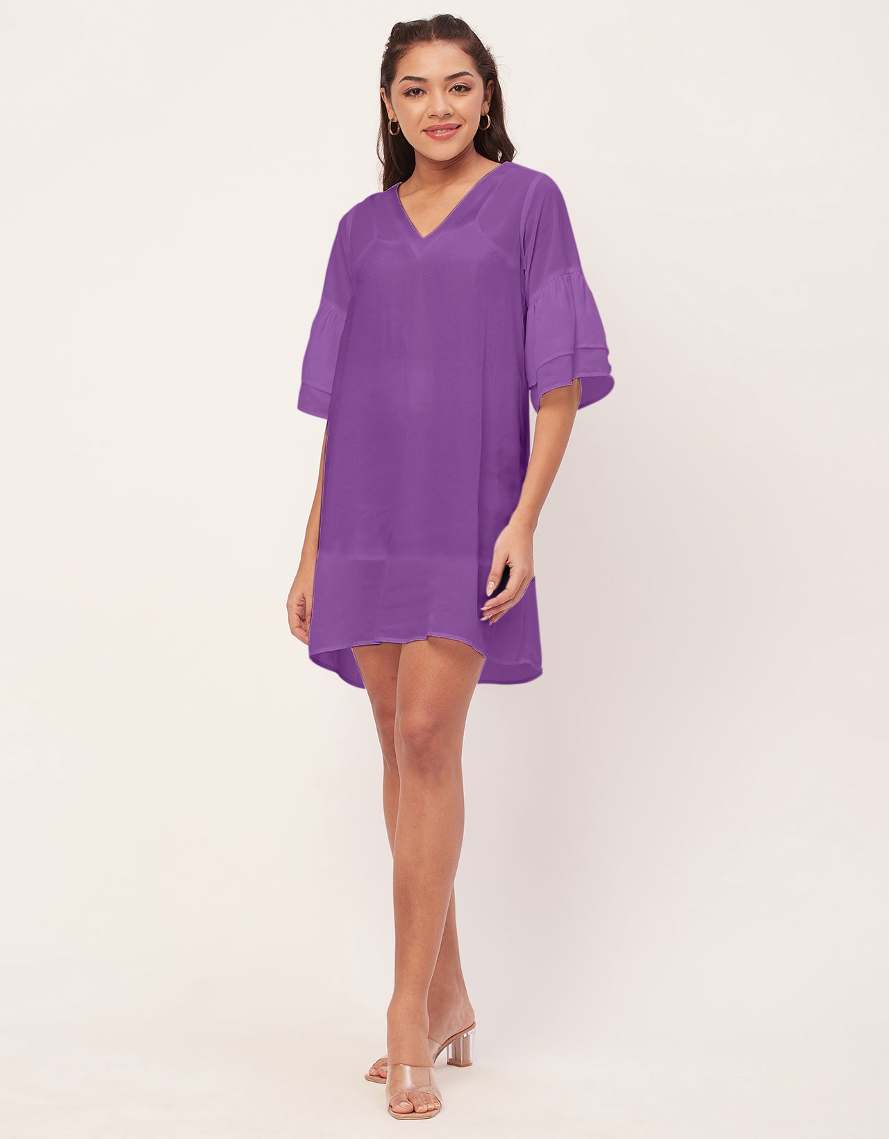 Tiered Bell Sleeve Dress