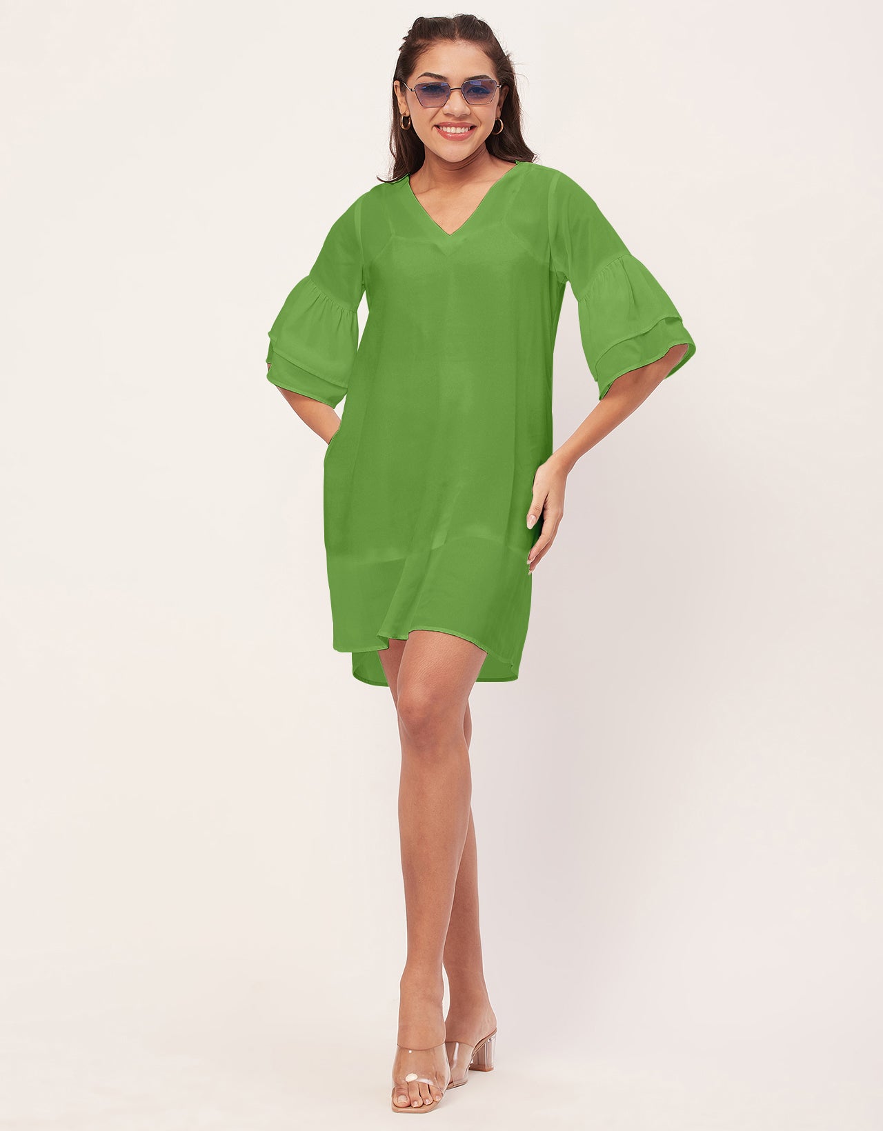 Tiered Bell Sleeve Dress