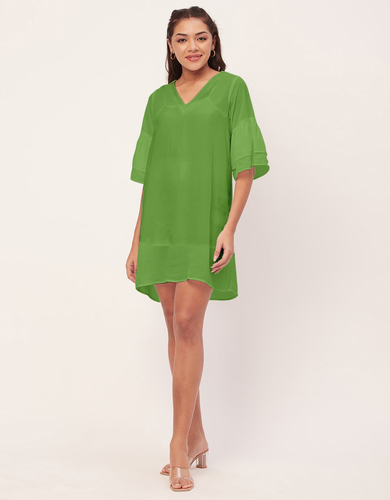 Tiered Bell Sleeve Dress