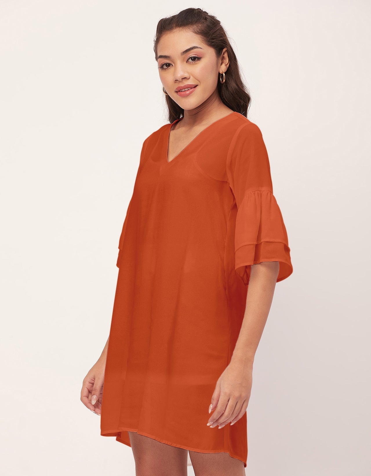 Tiered Bell Sleeve Dress