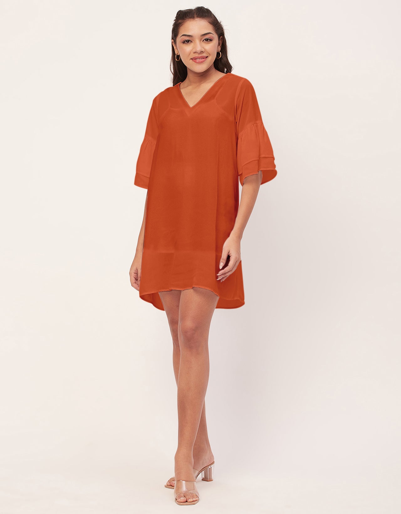 Tiered Bell Sleeve Dress