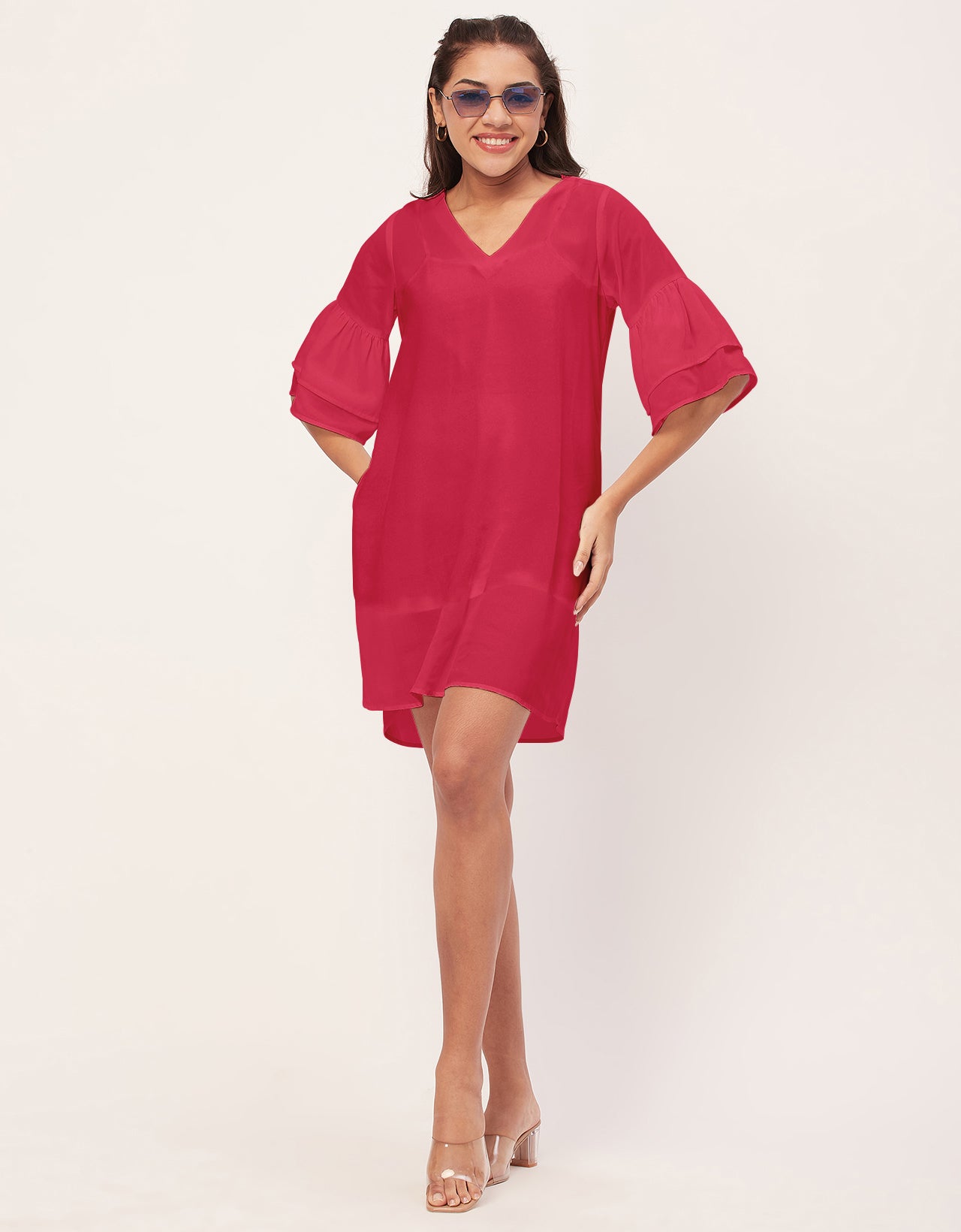 Tiered Bell Sleeve Dress