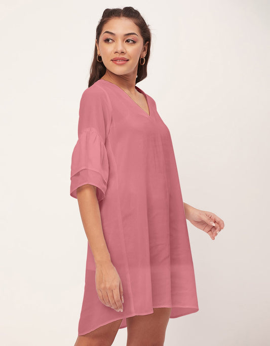 Tiered Bell Sleeve Dress