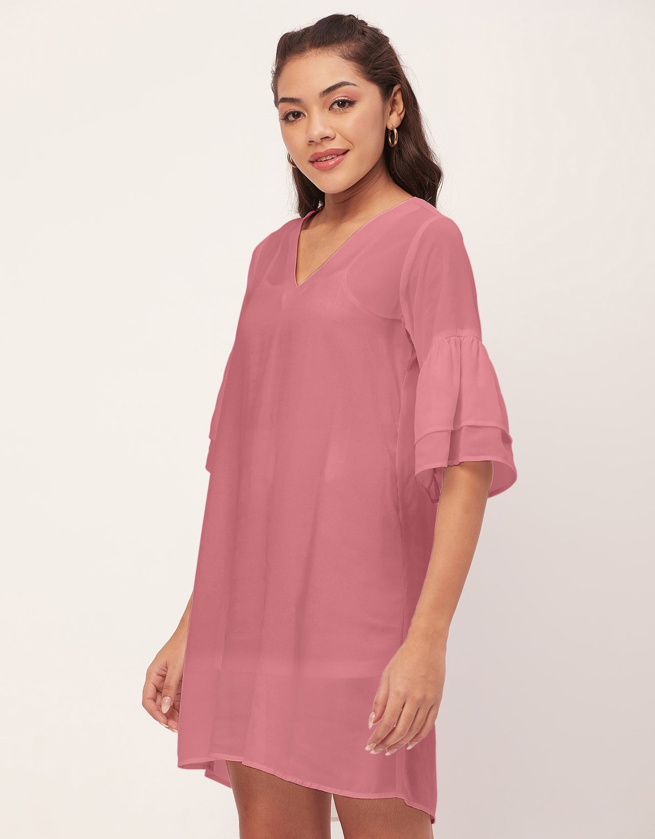 Tiered Bell Sleeve Dress
