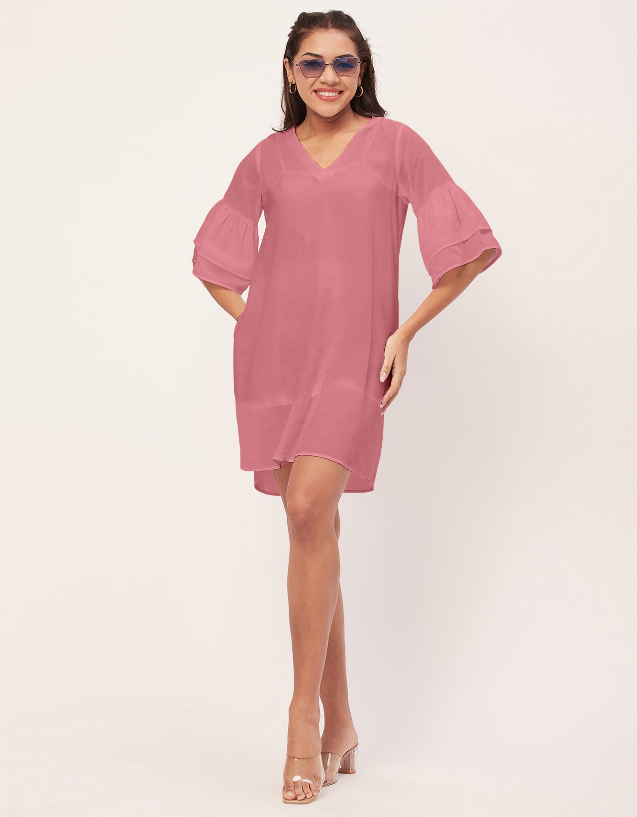 Tiered Bell Sleeve Dress