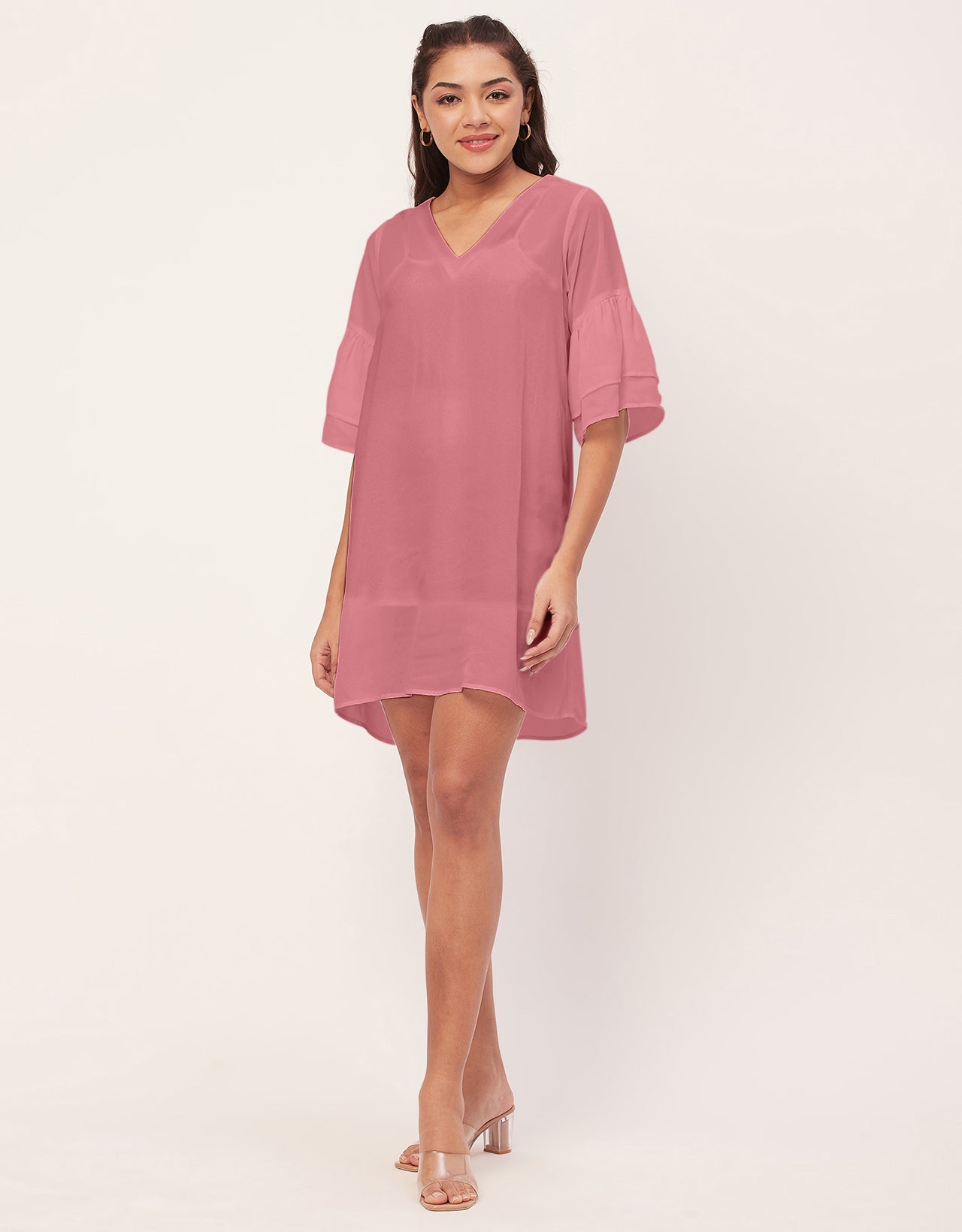 Tiered Bell Sleeve Dress
