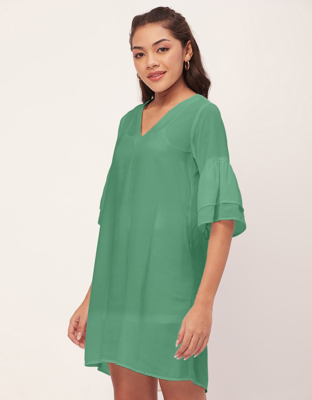 Tiered Bell Sleeve Dress