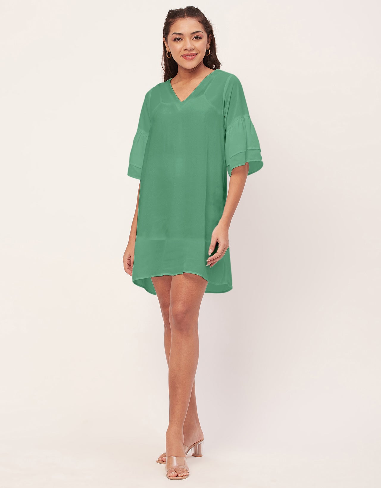 Tiered Bell Sleeve Dress
