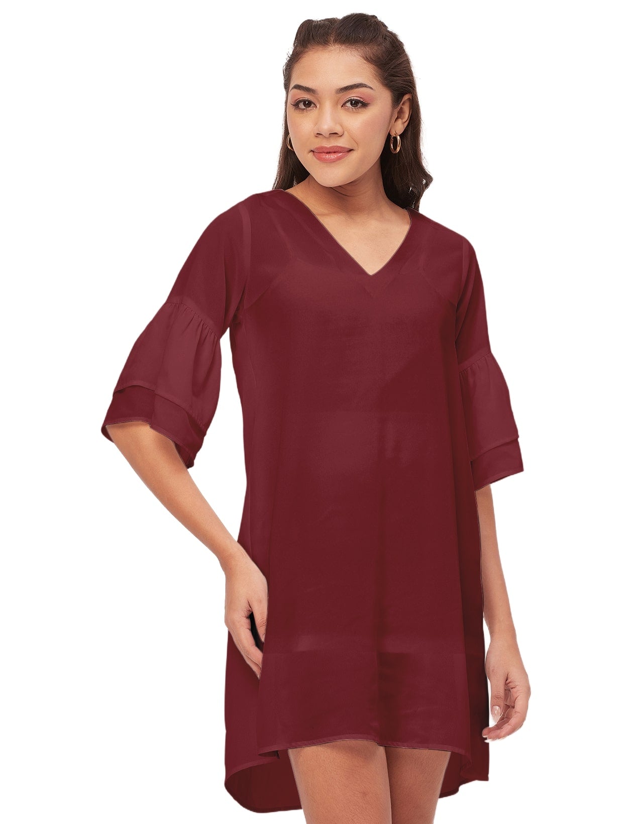 Tiered Bell Sleeve Dress