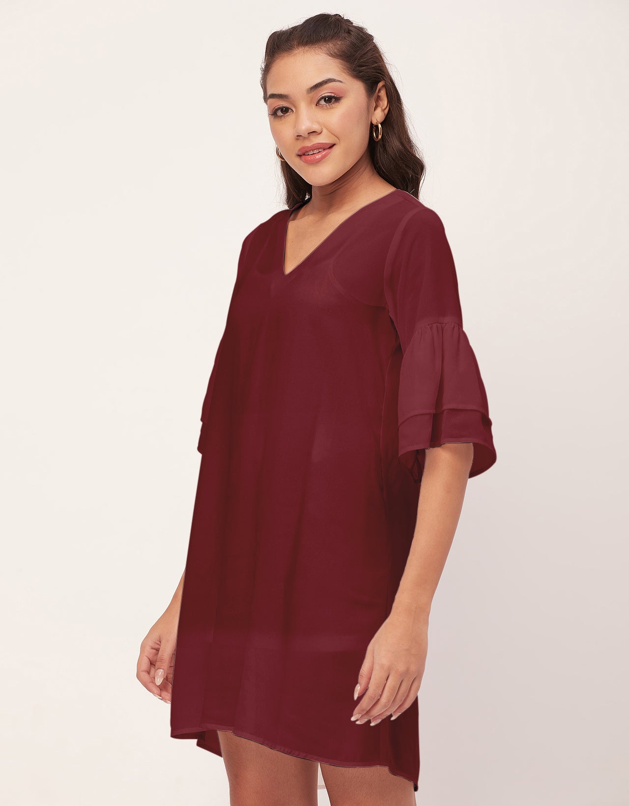 Tiered Bell Sleeve Dress