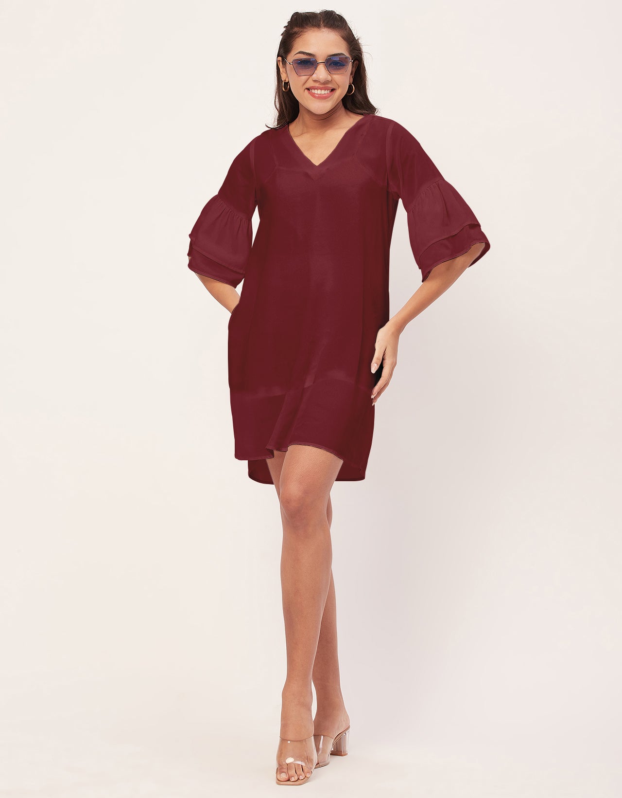 Tiered Bell Sleeve Dress