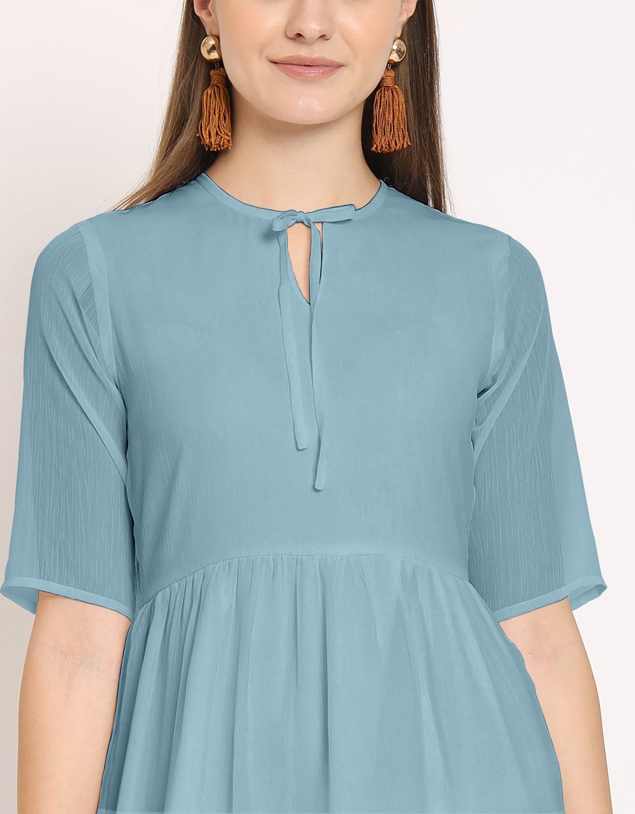 Solid Tiered Swing Dress