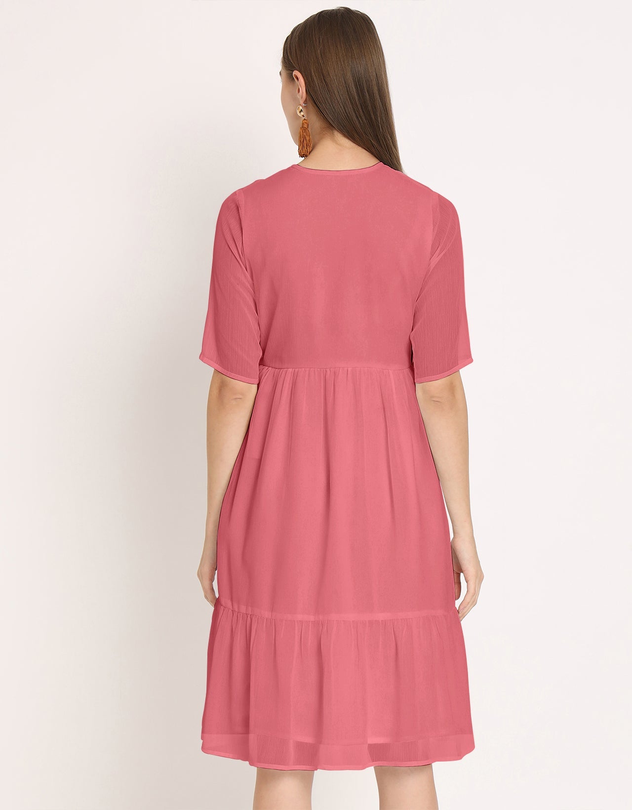 Solid Tiered Swing Dress