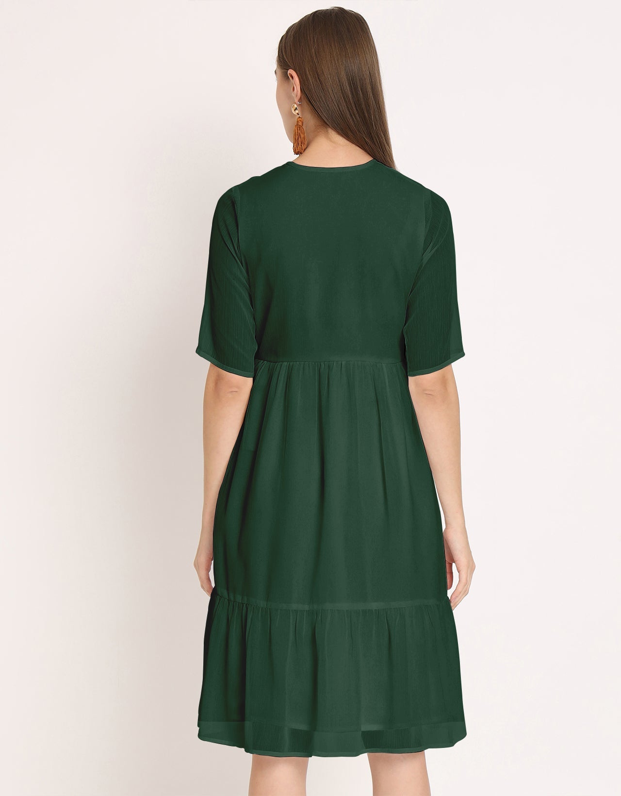 Solid Tiered Swing Dress