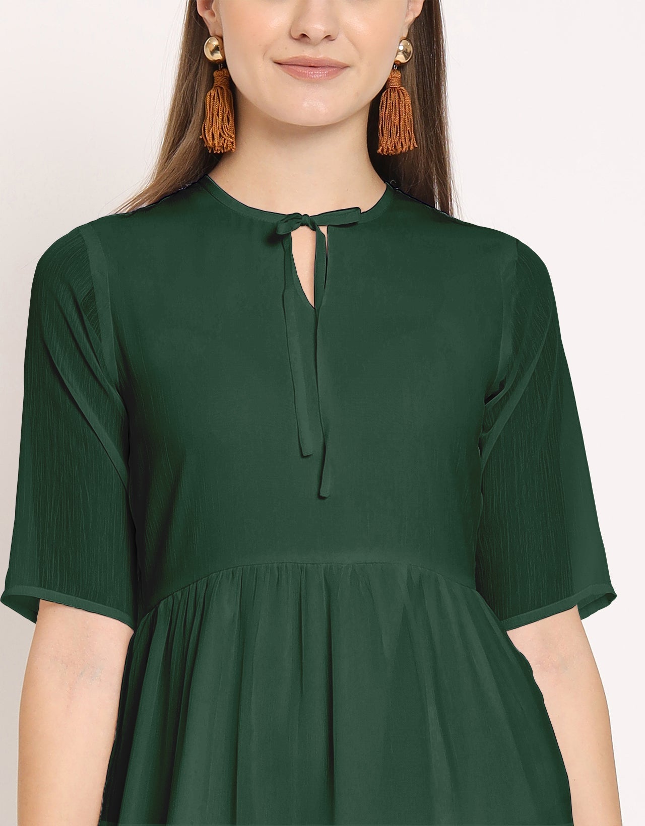 Solid Tiered Swing Dress