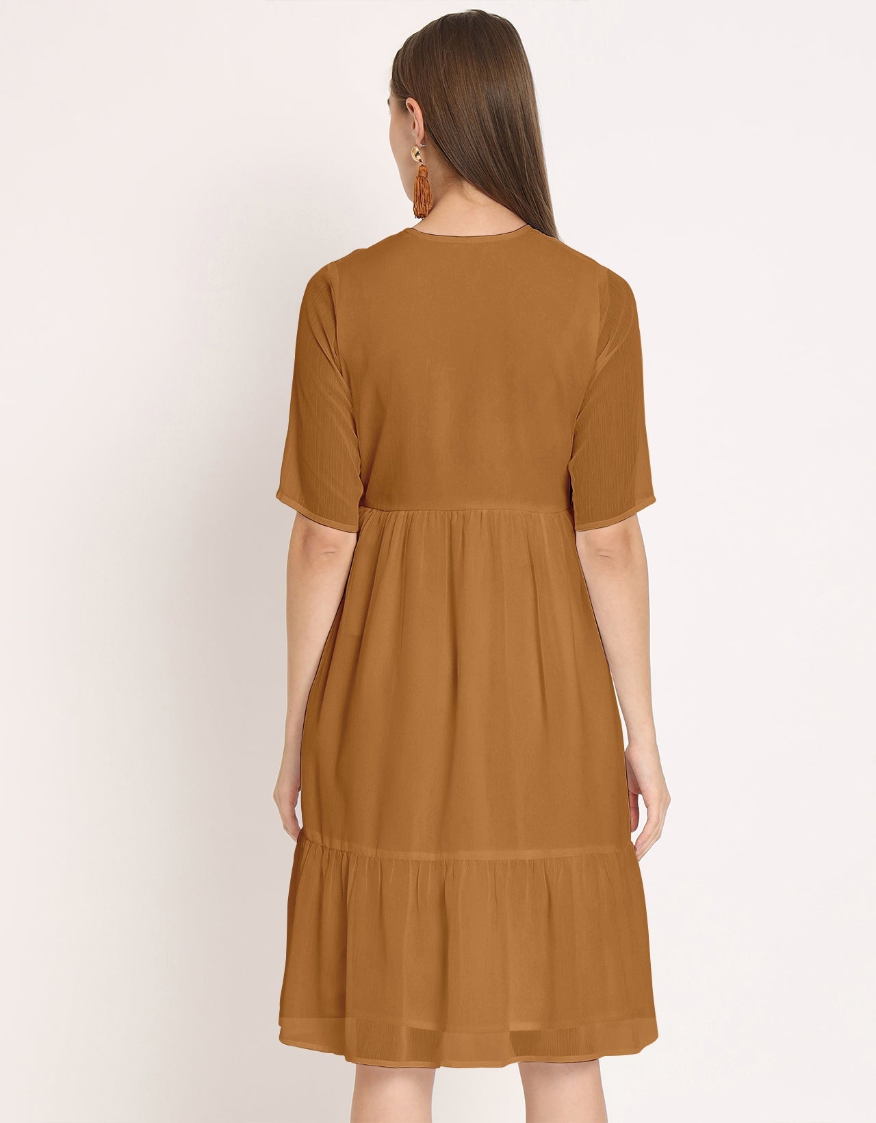 Solid Tiered Swing Dress