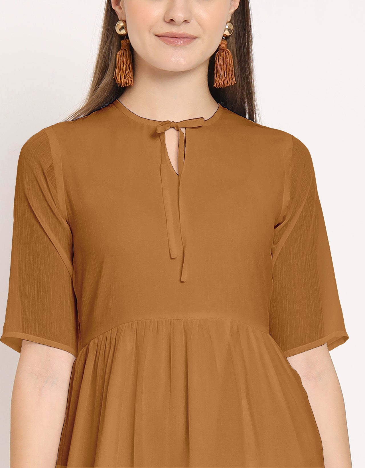 Solid Tiered Swing Dress