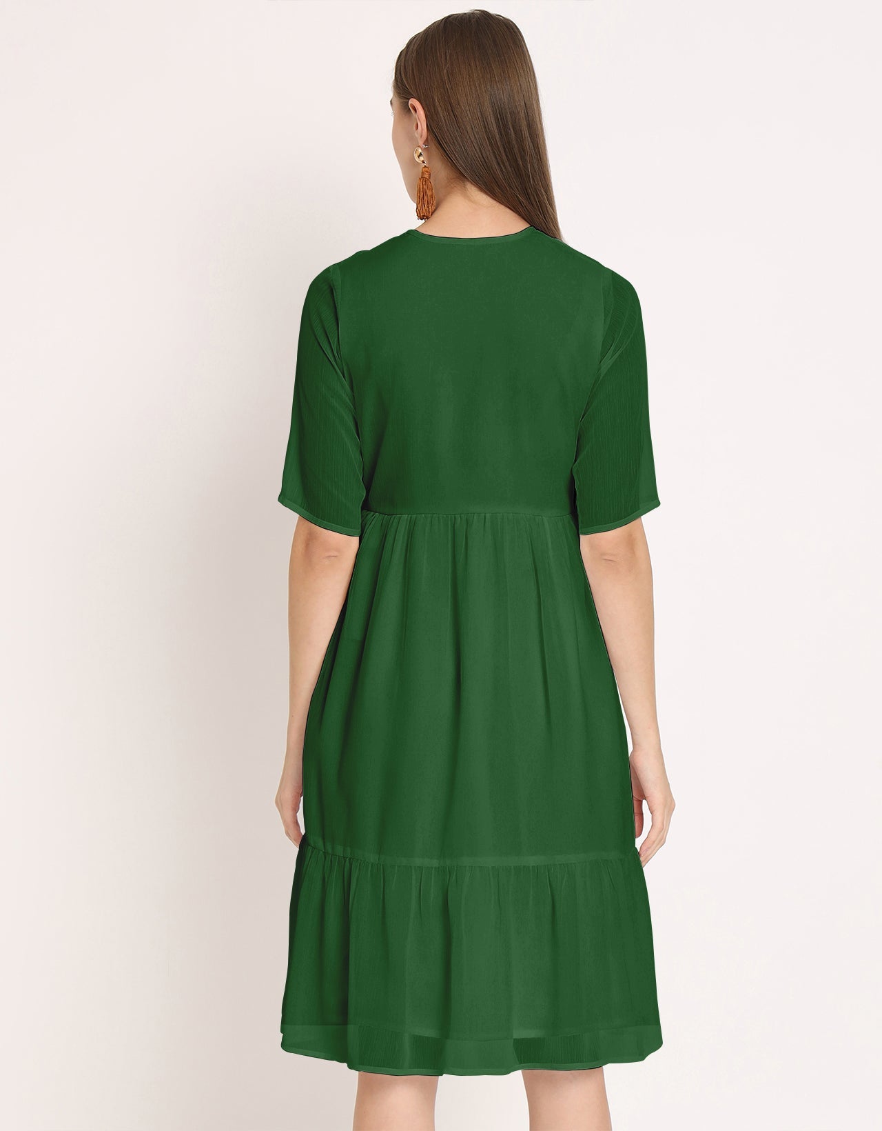 Solid Tiered Swing Dress