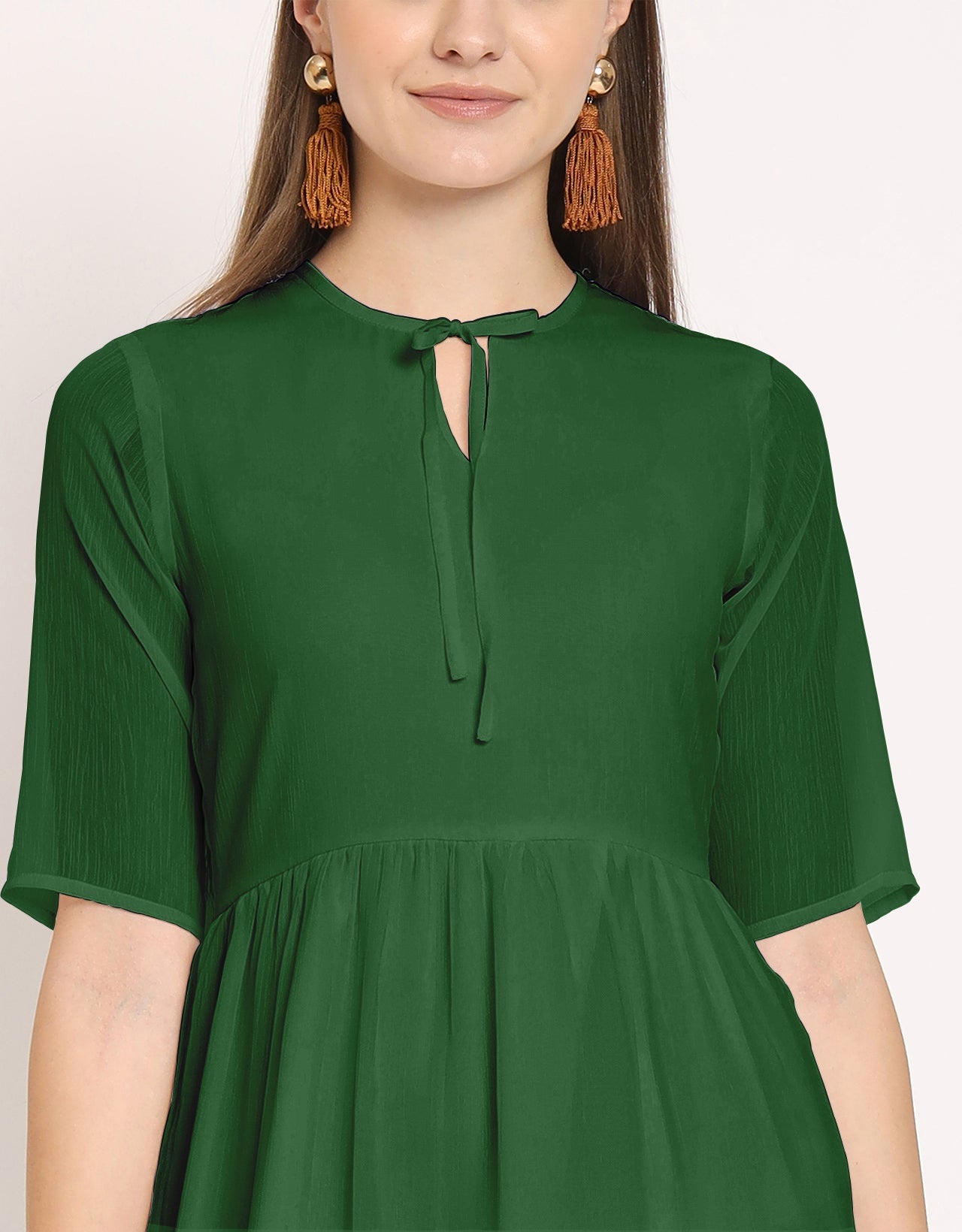 Solid Tiered Swing Dress