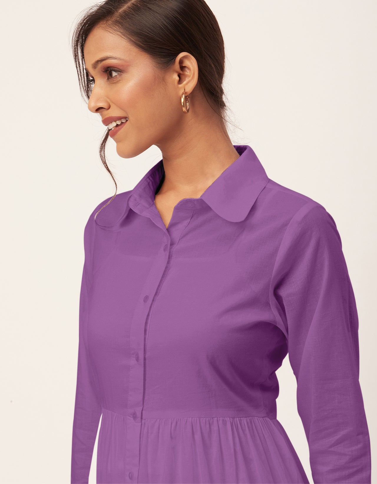 Solid Tiered Cotton Dress