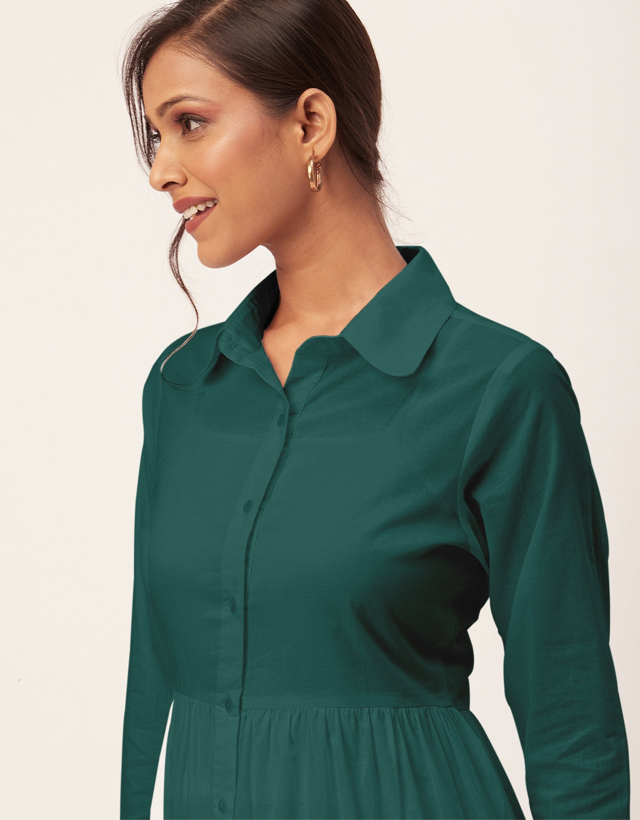 Solid Tiered Cotton Dress