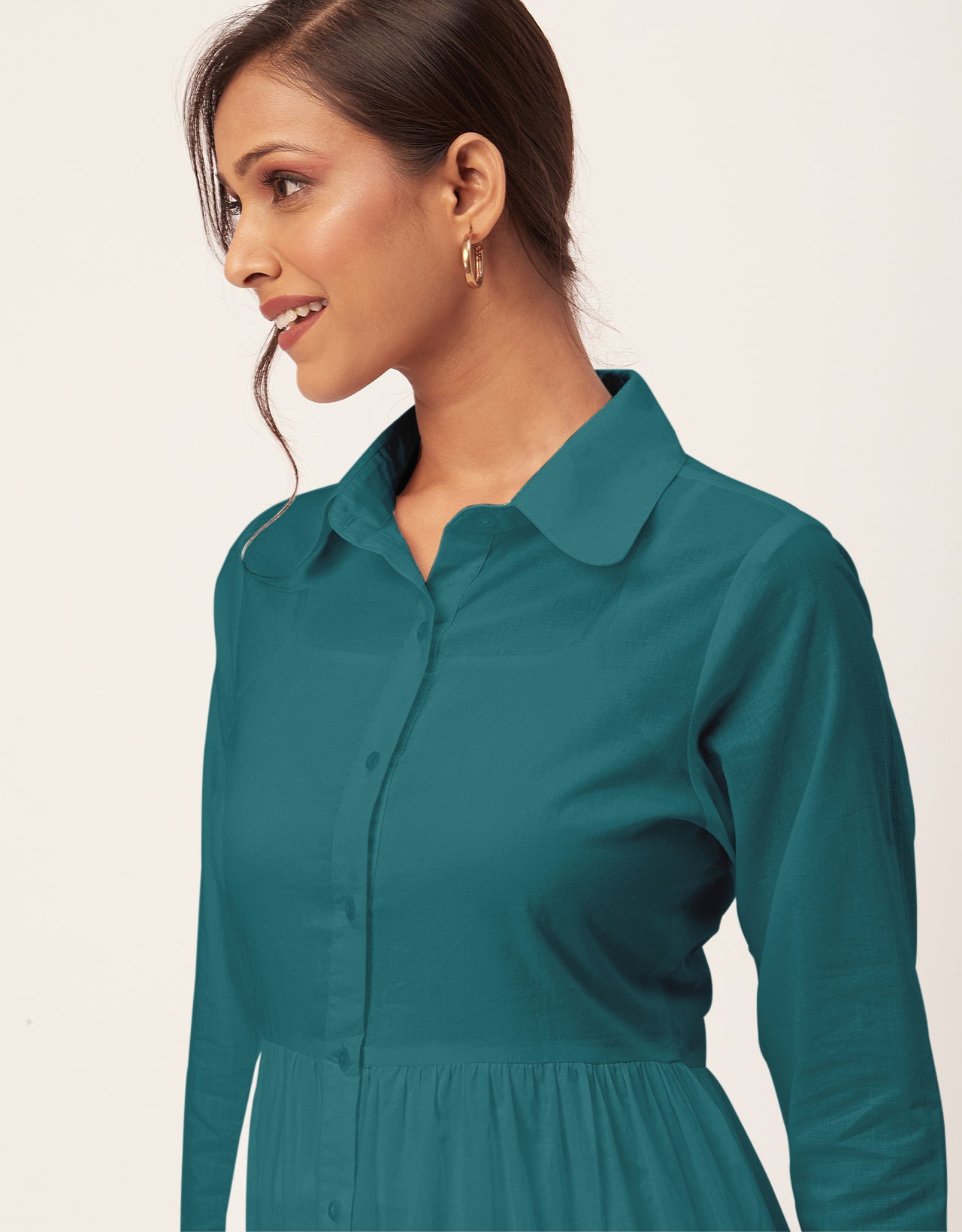 Solid Tiered Cotton Dress