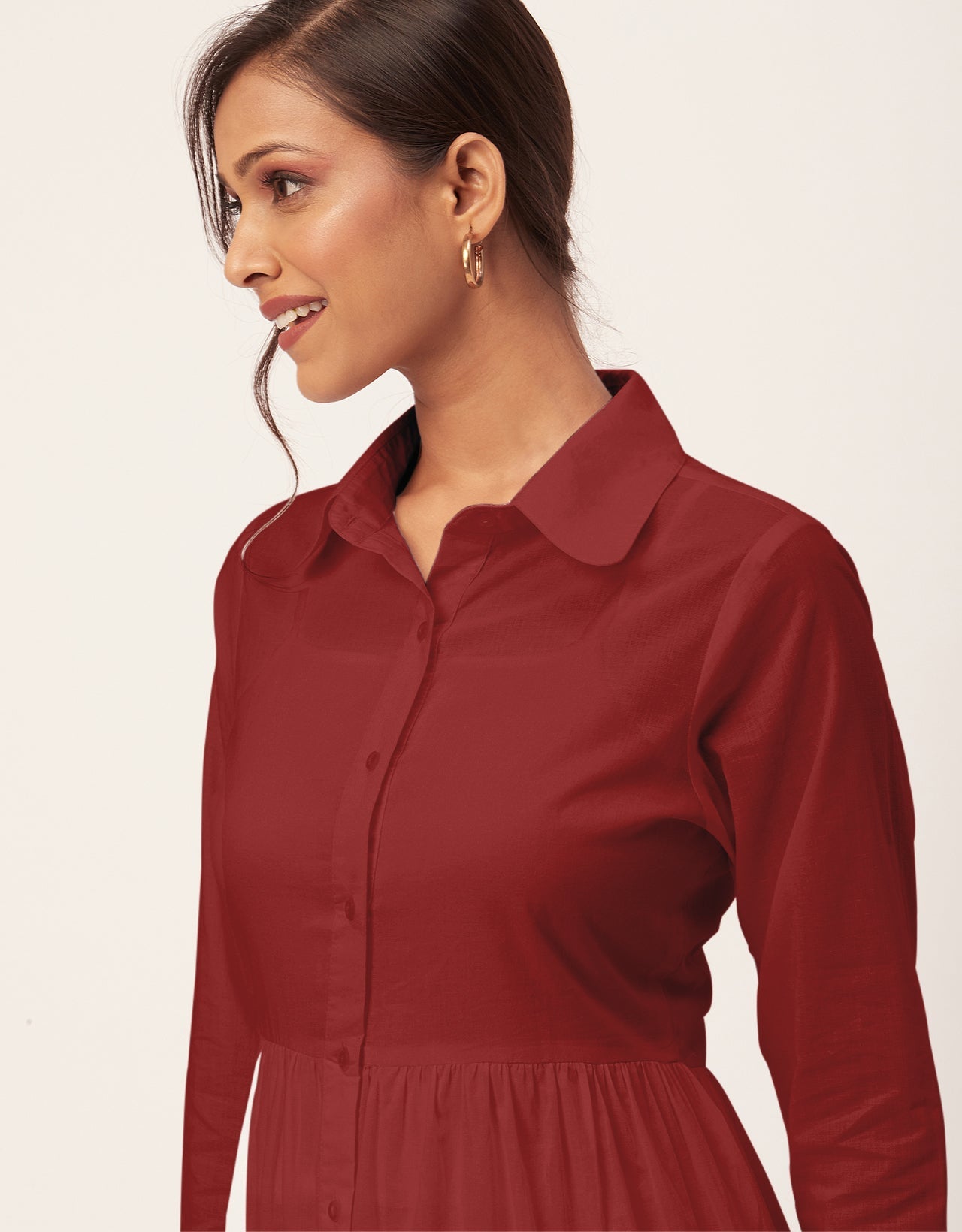 Solid Tiered Cotton Dress