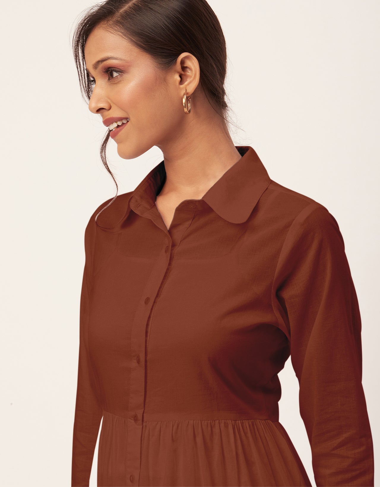Solid Tiered Cotton Dress
