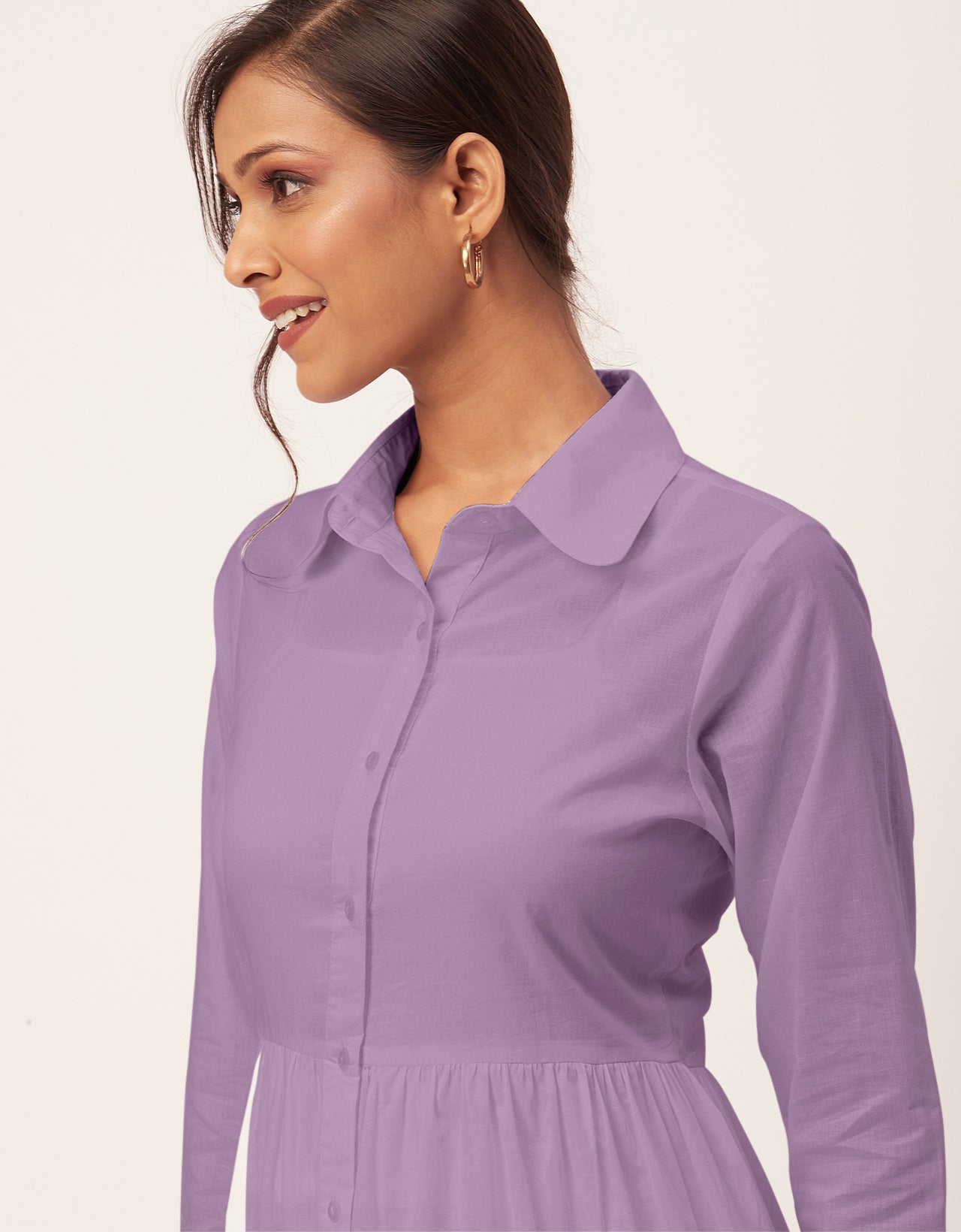 Solid Tiered Cotton Dress