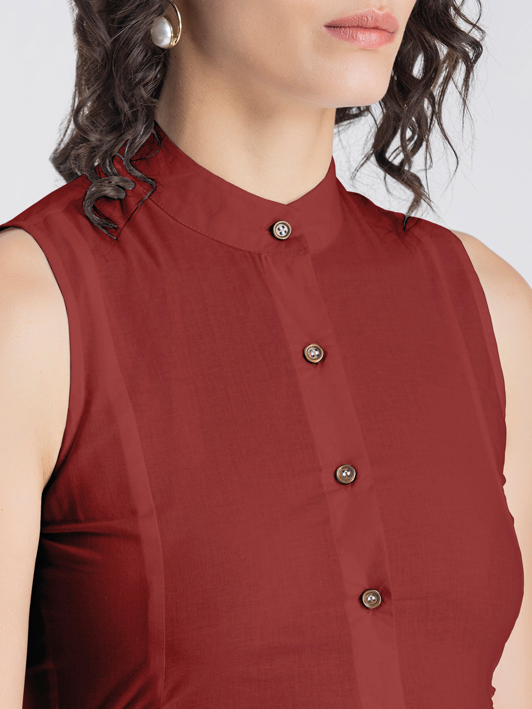 Solid Cotton Midi Dress