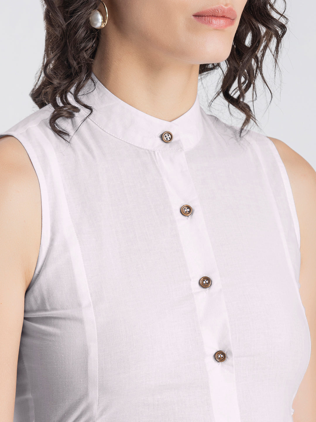 Solid Cotton Midi Dress