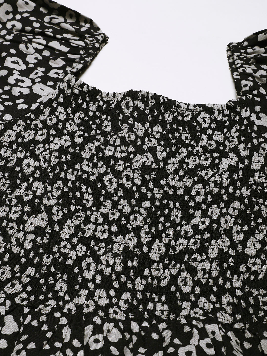 Square Neck Tiered Dress, Flared