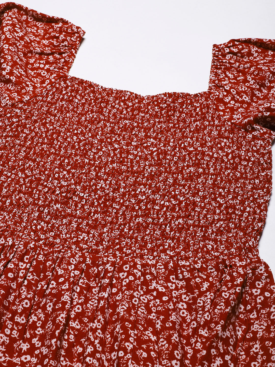 Square Neck Tiered Dress, Flared